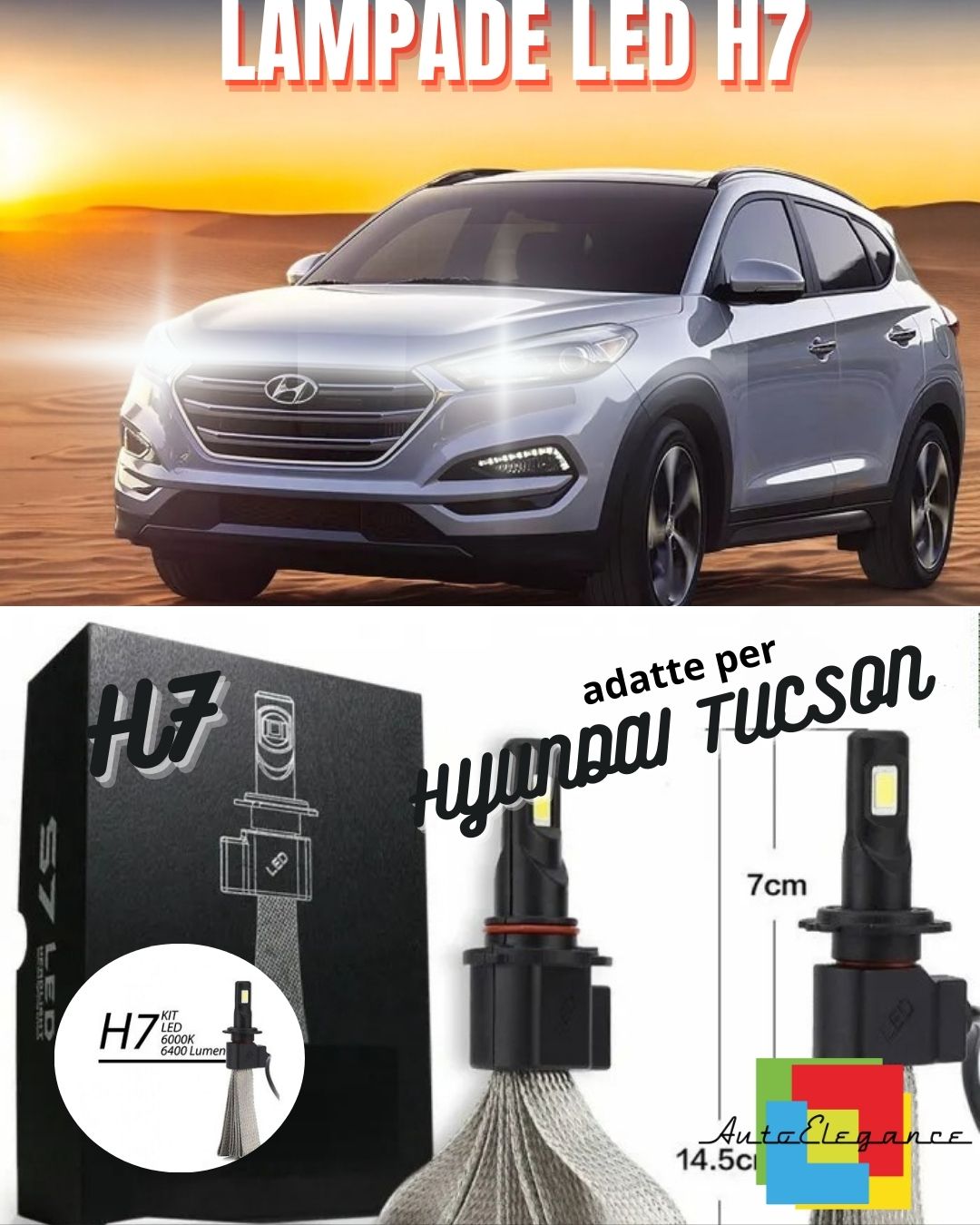 🤩HYUNDAI TUCSON LED HIGH BEAM LAMP KIT LED H7 6000K 6400 LUMEN NO FAILURE🤩