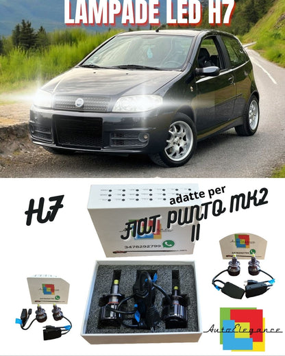 🖤KIT FULL LED H7 6000K CANBUS LED PER LENTICOLARI FIAT PUNTO MK2 NO AVARIA🖤