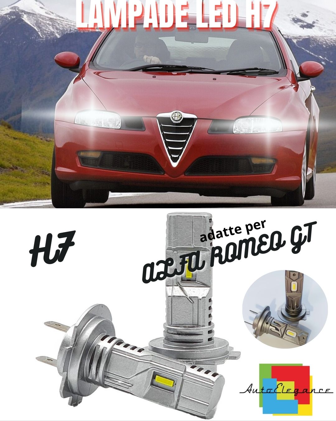 😍KIT LED H7 ALFA ROMEO GT 6000K BIANCO 6000 LUMEN CANBUS ANABBAGLIANTI😍