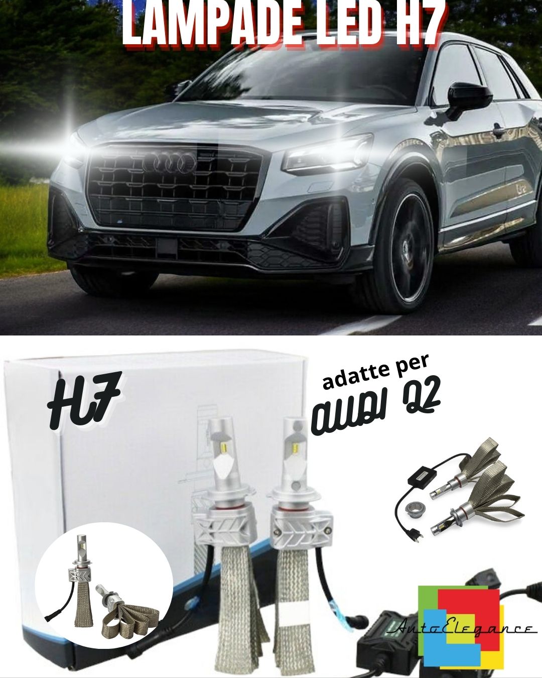 🌟LED KIT H7 6500K FULL CANBUS 8000 LUMEN LED LAMPS FOR AUDI Q2🌟 