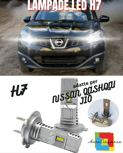 🖤KIT LED H7 NISSAN QASHQAI J10 6000K BIANCO 6000 LUMEN CANBUS ABBAGLIANTI🖤