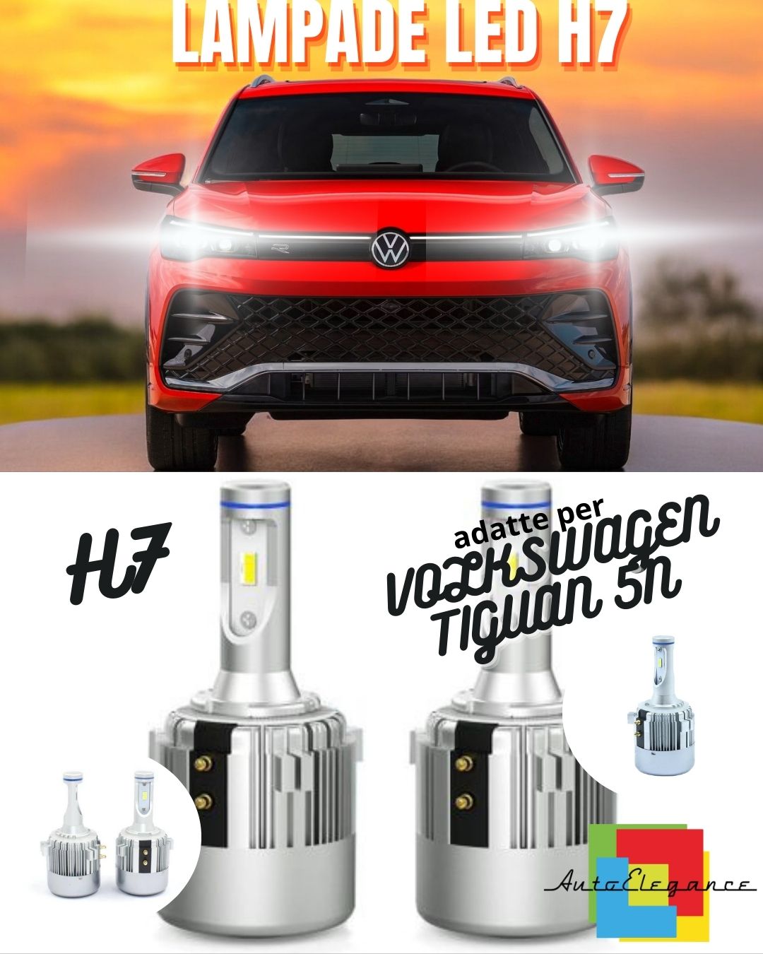 LED KIT H7 CANBUS VOLKSWAGEN TIGUAN 5N RESTYLING LED 9800 LUMEN 6000K