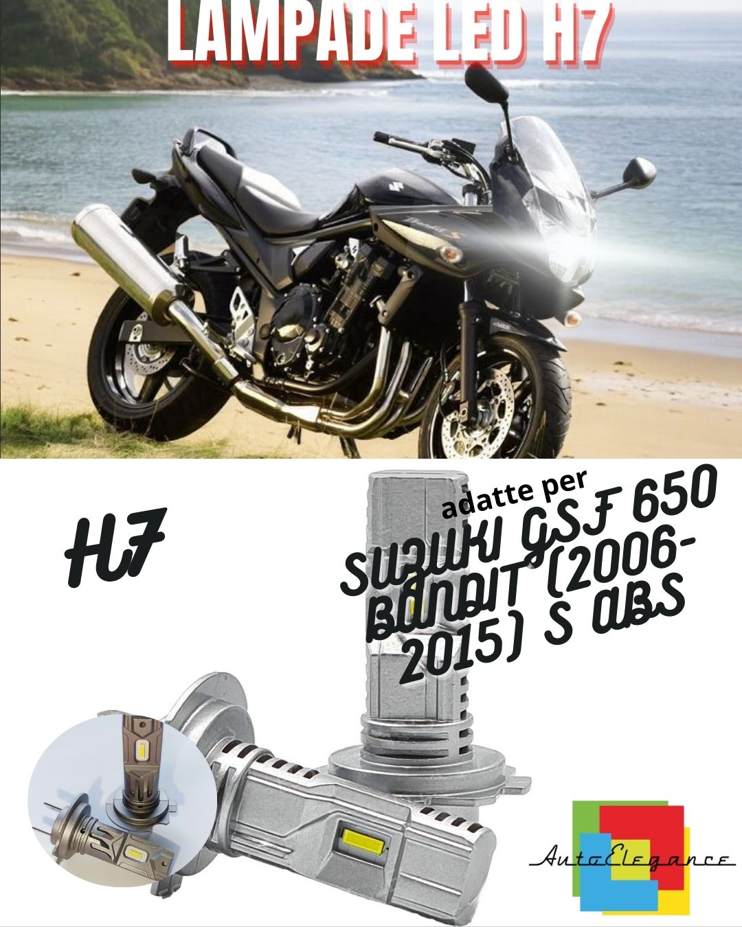 😎LAMPADA LED H7 CANBUS PER ABBAGLIANTI SUZUKI GSF 650 BANDIT S ABS 2 Pezzi😎