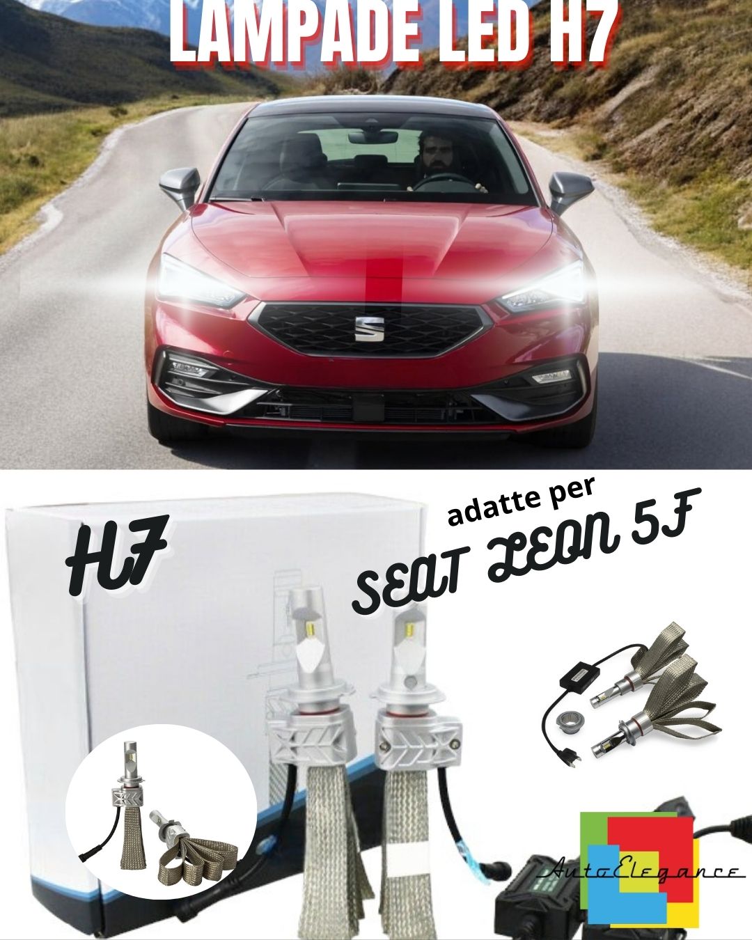 😍KIT LED H7 6500K FULL CANBUS 8000 LUMEN LED LAMPS FOR SEAT LEON 5F😍