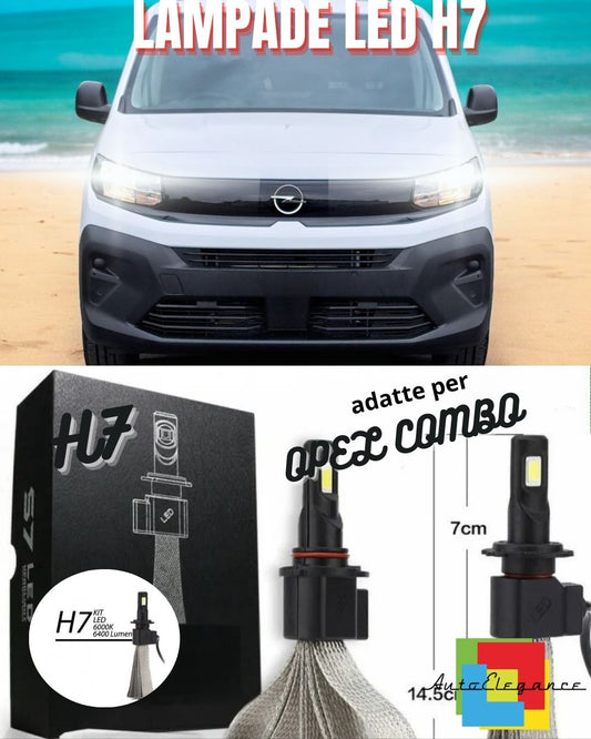 🤍H7 LED KIT OPEL COMBO LED LAMPS H7 CANBUS 6000K 6400 LUMEN LOW BEAM🤍 
