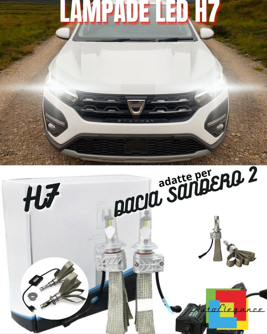 ✨KIT LED H7 6500K FULL CANBUS 8000 LUMEN LED LAMPADE PER DACIA SANDERO 2✨