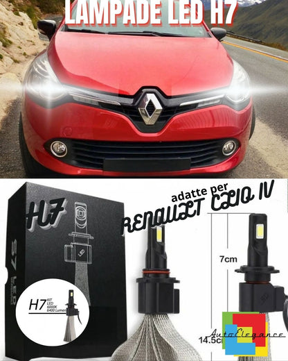 ❤️KIT FULL LED RENAULT CLIO IV RESTYLING LAMPADE LED H7 6000K BIANCO GHIACCIO❤️