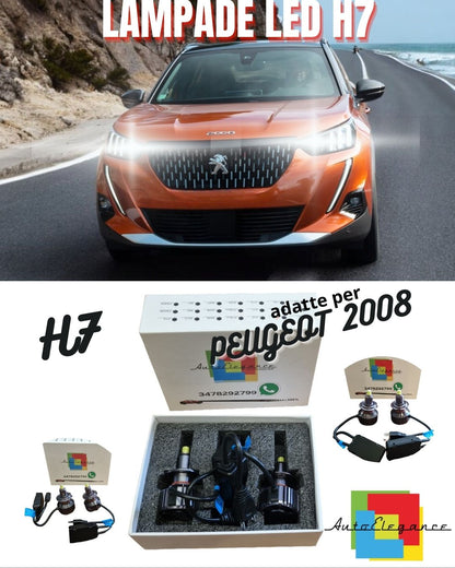 🧡KIT FULL LED H7 6000K CANBUS LED PER LENTICOLARI PEUGEOT 2008 NO AVARIA🧡