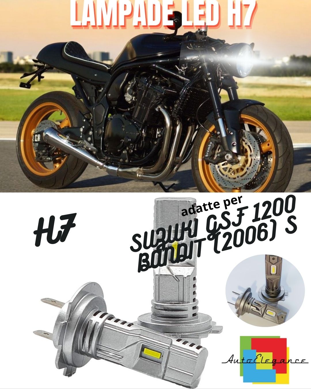 🔥H7 6000K CANBUS LED LAMP FOR HIGH BEAM SUZUKI GSF 1200 BANDIT S 2 Pieces🔥