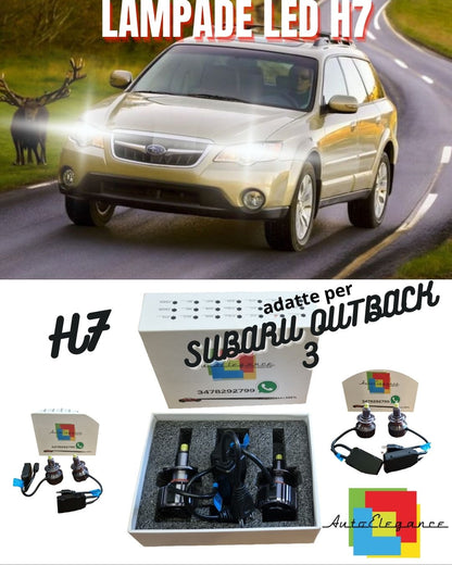🦌FULL LED KIT FOR SUBARU OUTBACK 3 LED LAMPS H7 WHITE NO ERROR 9600 LUMEN🦌