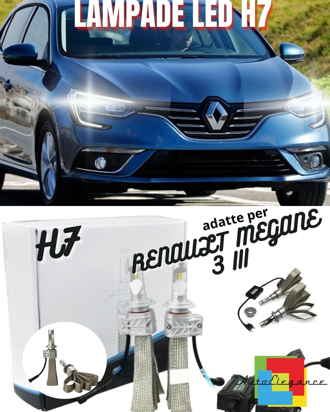 Coppa Luci Targa LED Canbus Per Renault Megane 3 - 18 LED 6000K Bianco