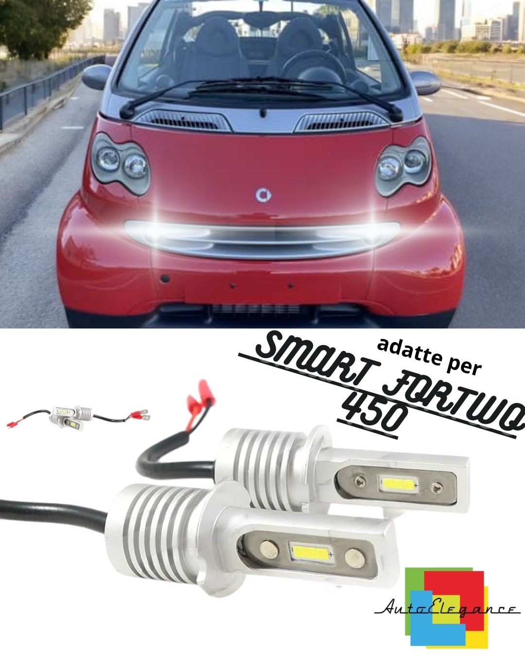 🔥KIT LED H3 FOG LIGHTS SMART FORTWO 450 CANBUS XENON WHITE 10000 LUMEN🔥 