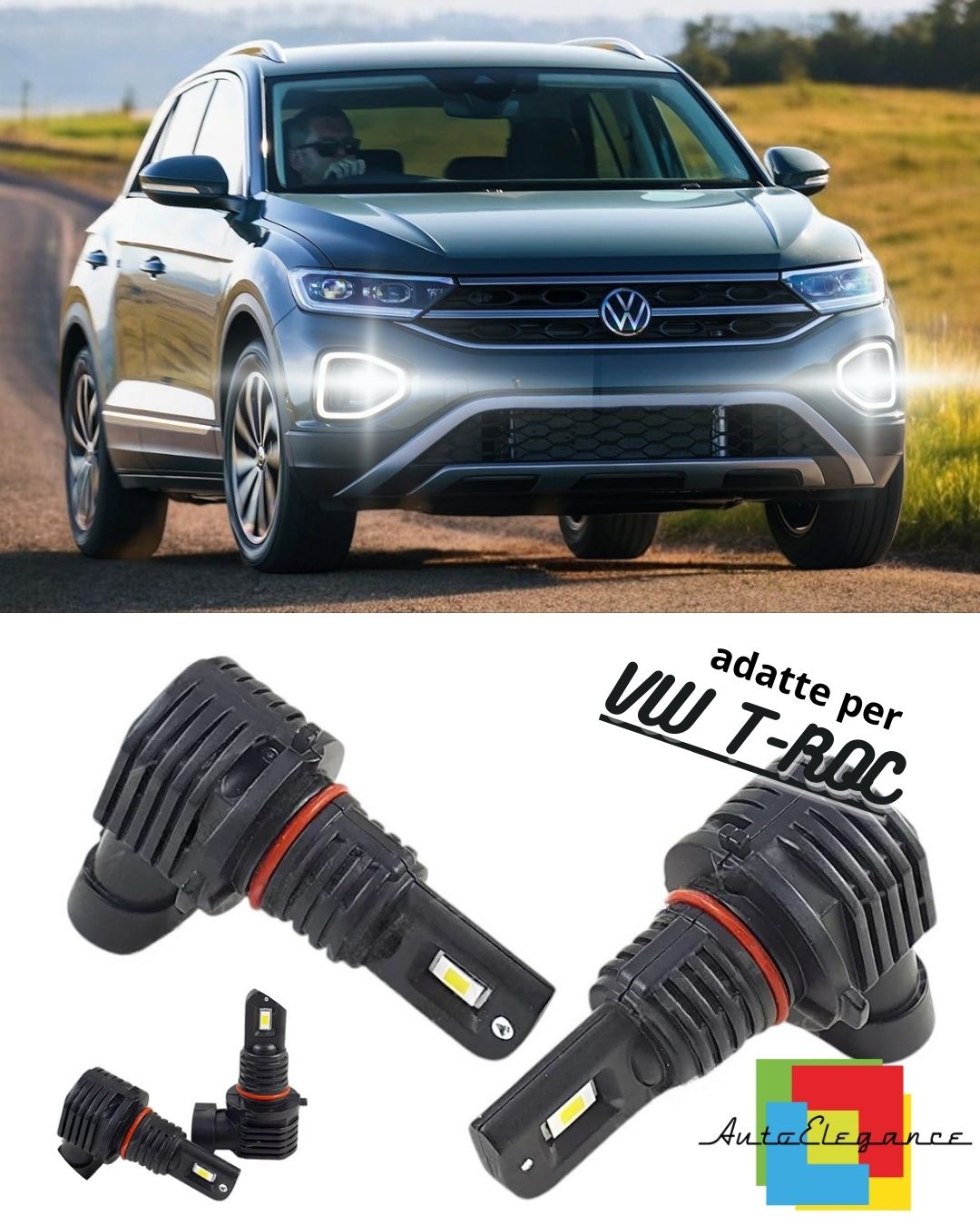 😍H8 6000K WHITE LED KIT CANBUS FOG LIGHTS FOR ULTRA COMPACT VW T-ROC😍 