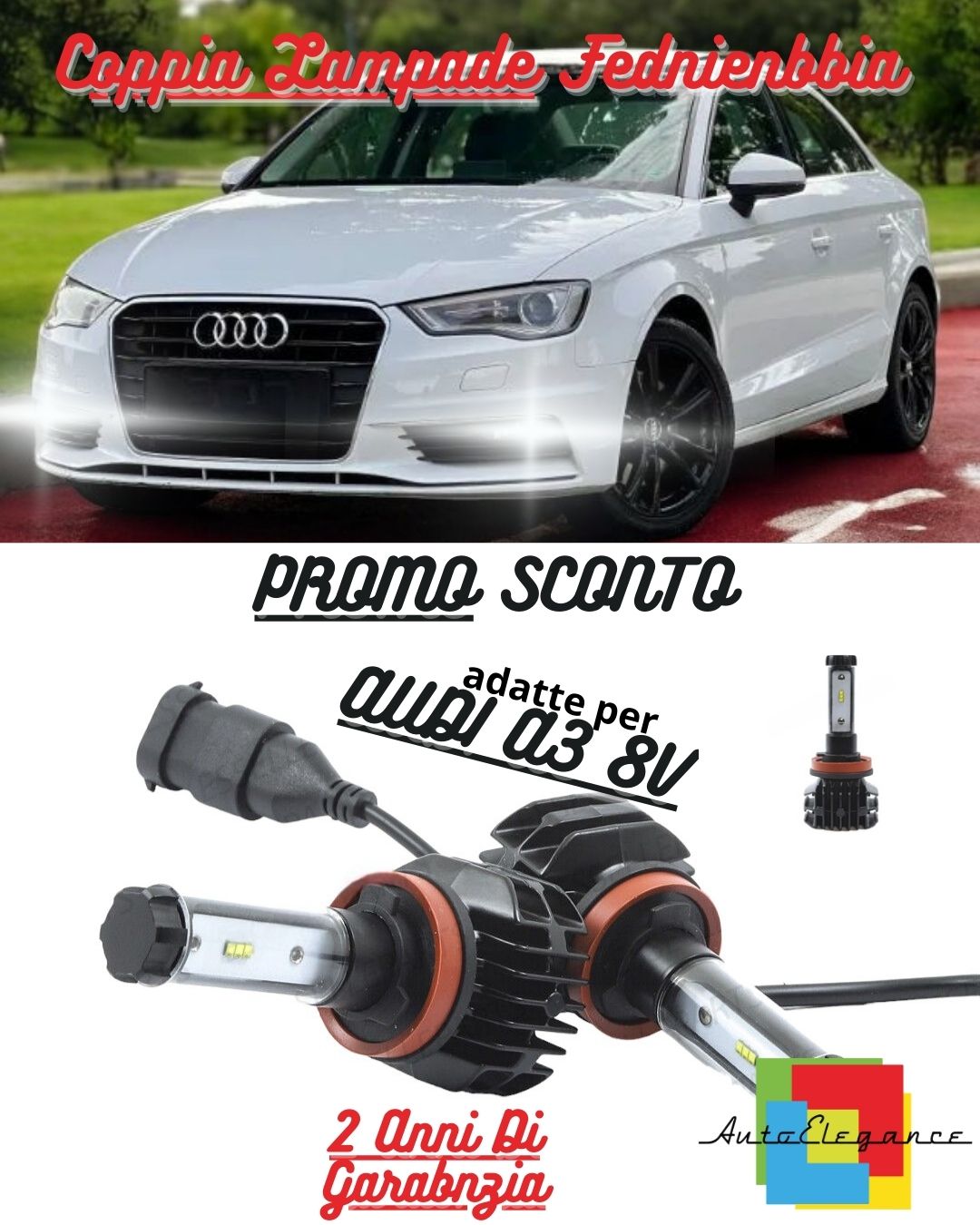 🔥H8 LED KIT 6000K CANBUS XENON 9800 LM LUMENS FOG LIGHT FOR AUDI A3 8V🔥 