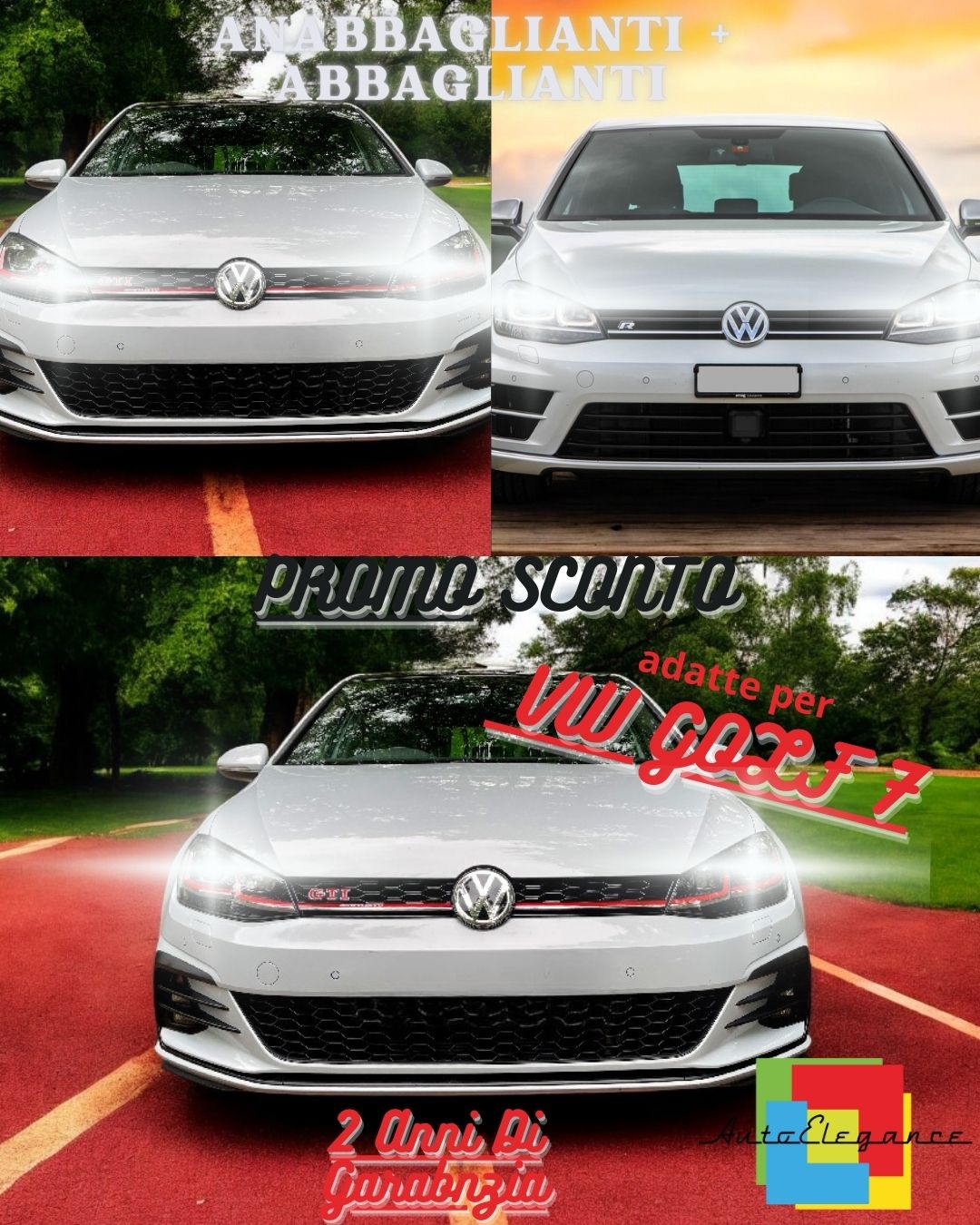 😎CONVERSIONE FARI FULL LED VW GOLF 7 CANBUS 6000K ANABBAGLIANTI ABBAGLIANTI😎