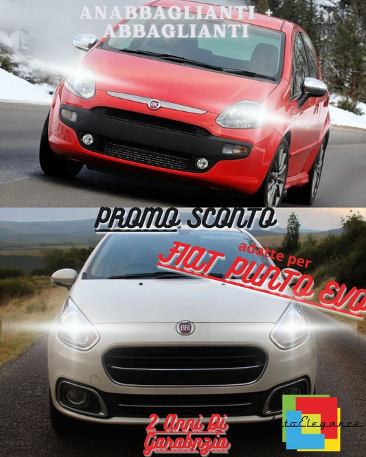💯FULL LED HEADLIGHT KIT FIAT PUNTO EVO LOW BEAM HIGH BEAM H4 LIGHTS💯 