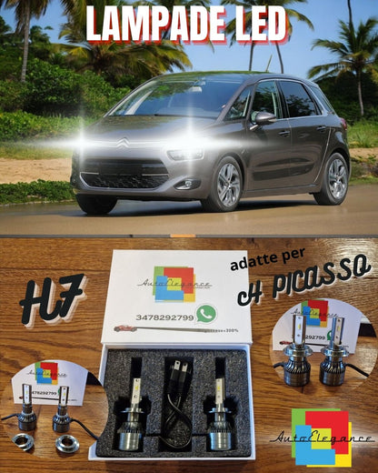 Kit Full LED H7 per Citroen C4 Picasso 2 Luci ANABBAGLIANTI CANbus Bianco Puro
