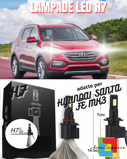 ✨LED HIGH BEAM LAMP KIT HYUNDAI SANTA FE MK3 LED H7 6000K 6400 LUMEN✨ 