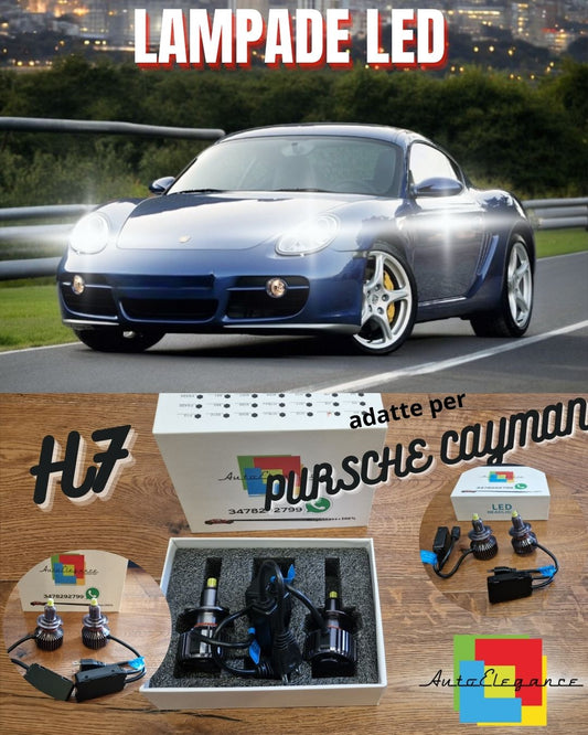 Kit Luci LED H7 per Porsche CAYMAN 987 ANABBAGLIANTI Lenticolari CANbus 6500K
