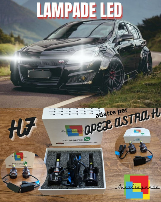 Kit Luci LED per Opel Astra H ANABBAGLIANTI H7 CANbus Bianco Puro 6500K
