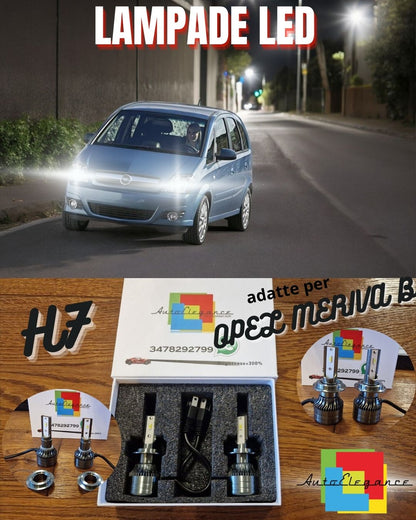 Lampade LED H7 per Opel Meriva B Luci Bianche Anabbaglianti CANbus 6500K 8000LM