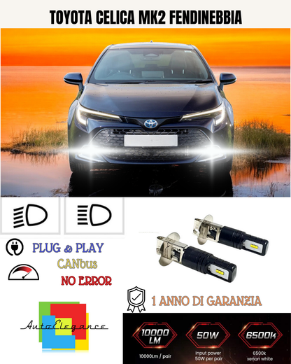 🔥KIT LED H3 TOYOTA CELICA MK2 6000K BIANCO FENDINEBBIA 🔥