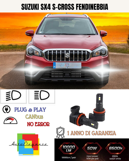 💫KIT LED H11 SUZUKI SX4 S-CROSS 6000K BIANCO FENDINEBBIA 💫
