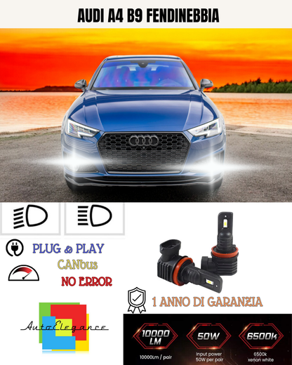 💫KIT LED H8 AUDI A4 B9 6000K BIANCO FENDINEBBIA 💫