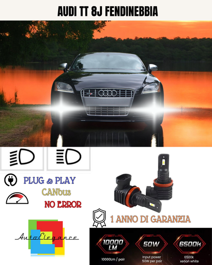 💫KIT LED H11 AUDI TT 8J 6000K BIANCO FENDINEBBIA 💫