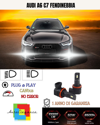 💫KIT LED H11  AUDI A6 C7 6000K BIANCO FENDINEBBIA 💫