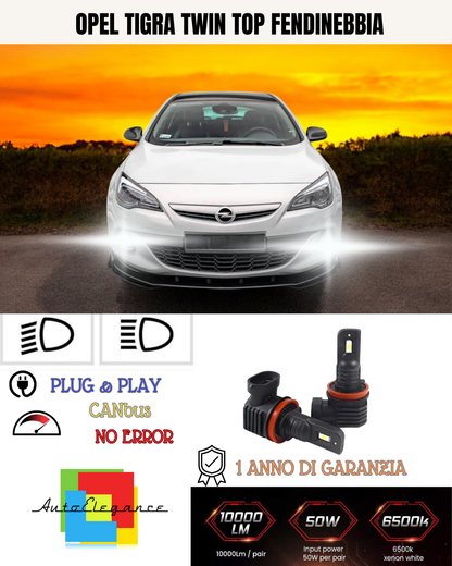 💫KIT LED H11  OPEL TIGRA TWIN TOP 6000K BIANCO FENDINEBBIA 💫