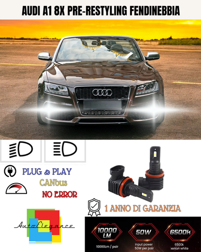 💫KIT LED H11 AUDI A1 8X PRE-RESTYLING 6000K BIANCO FENDINEBBIA 💫