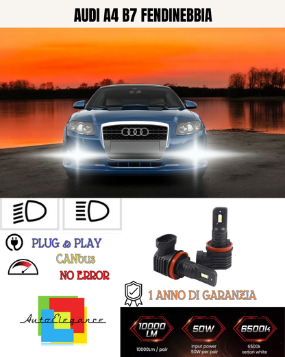 💫KIT LED H11 AUDI A4 B7 6000K BIANCO FENDINEBBIA 💫