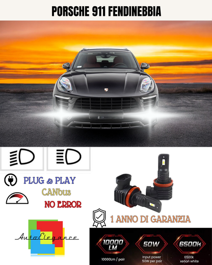 💫KIT LED H8 PORSCHE 911 6000K BIANCO FENDINEBBIA 💫