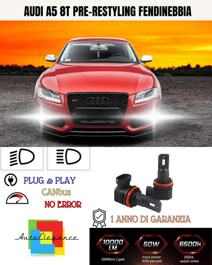 💫KIT LED H11  AUDI A5 8T PRE-RESTYLING 6000K BIANCO FENDINEBBIA 💫