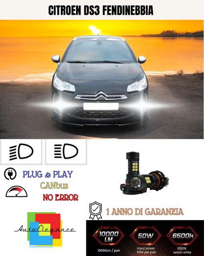 🔥KIT LED PSX24W CITROEN DS3 6000K BIANCO FENDINEBBIA 🔥