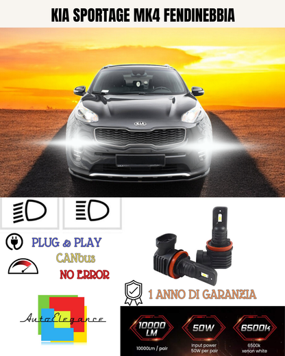 💫KIT LED HB4 KIA SPORTAGE MK4 6000K BIANCO FENDINEBBIA 💫
