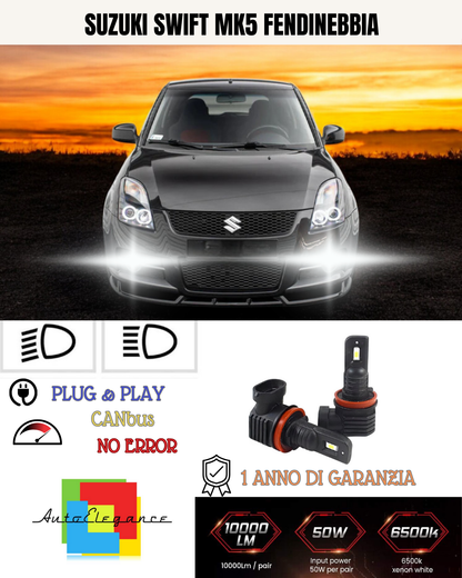 💫KIT LED H11 SUZUKI SWIFT MK5 6000K BIANCO FENDINEBBIA 💫