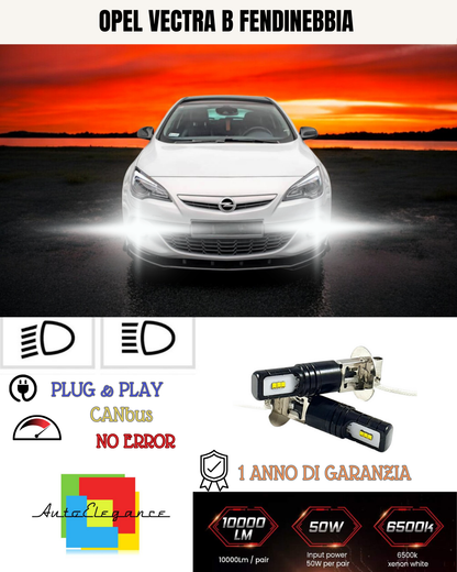 🔥KIT LED H3 OPEL VECTRA B 6000K BIANCO FENDINEBBIA🔥