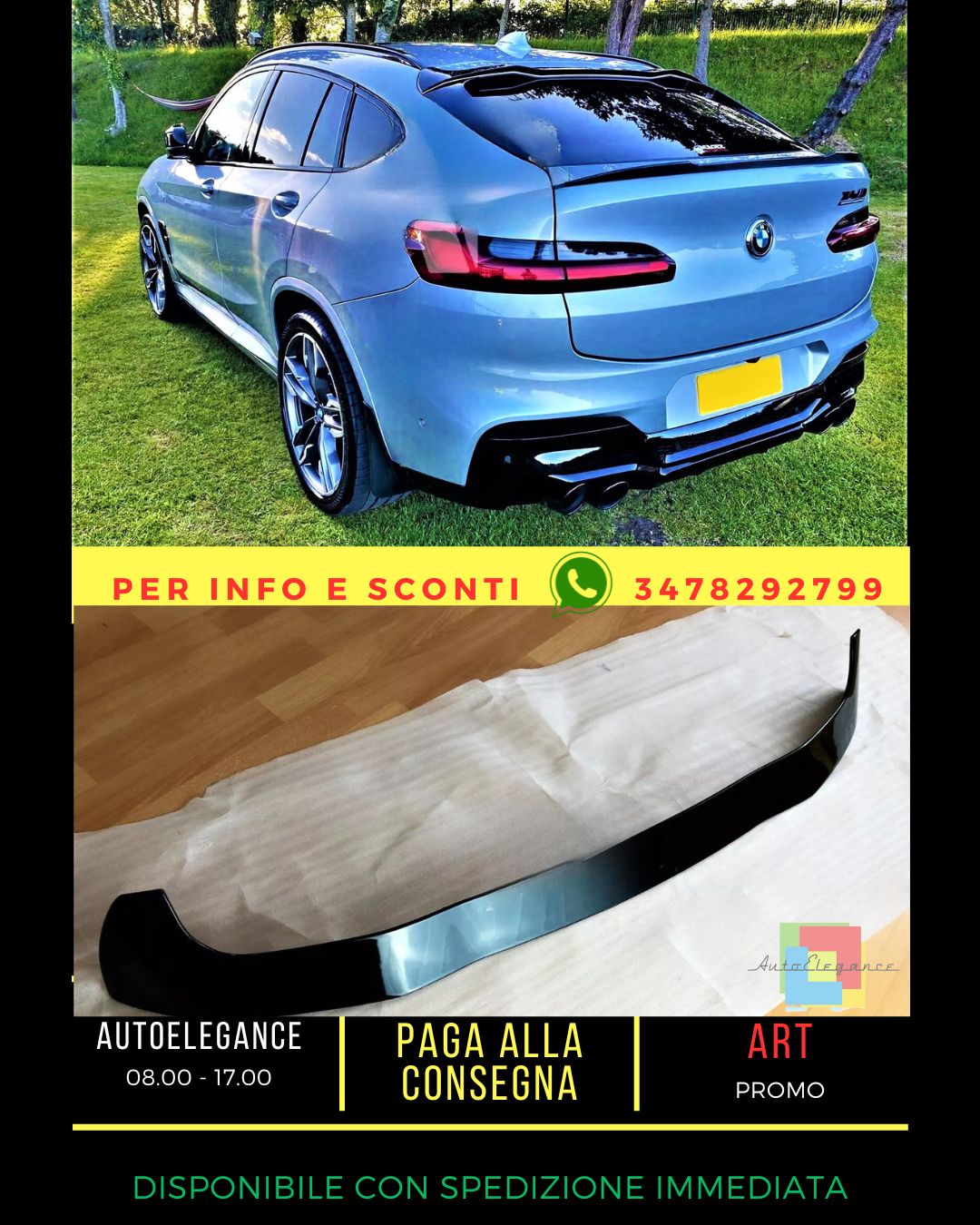 🌻KIT M Spoiler Gloss Black Suitable for BMW X4 G02 X4M 2018+🌻 