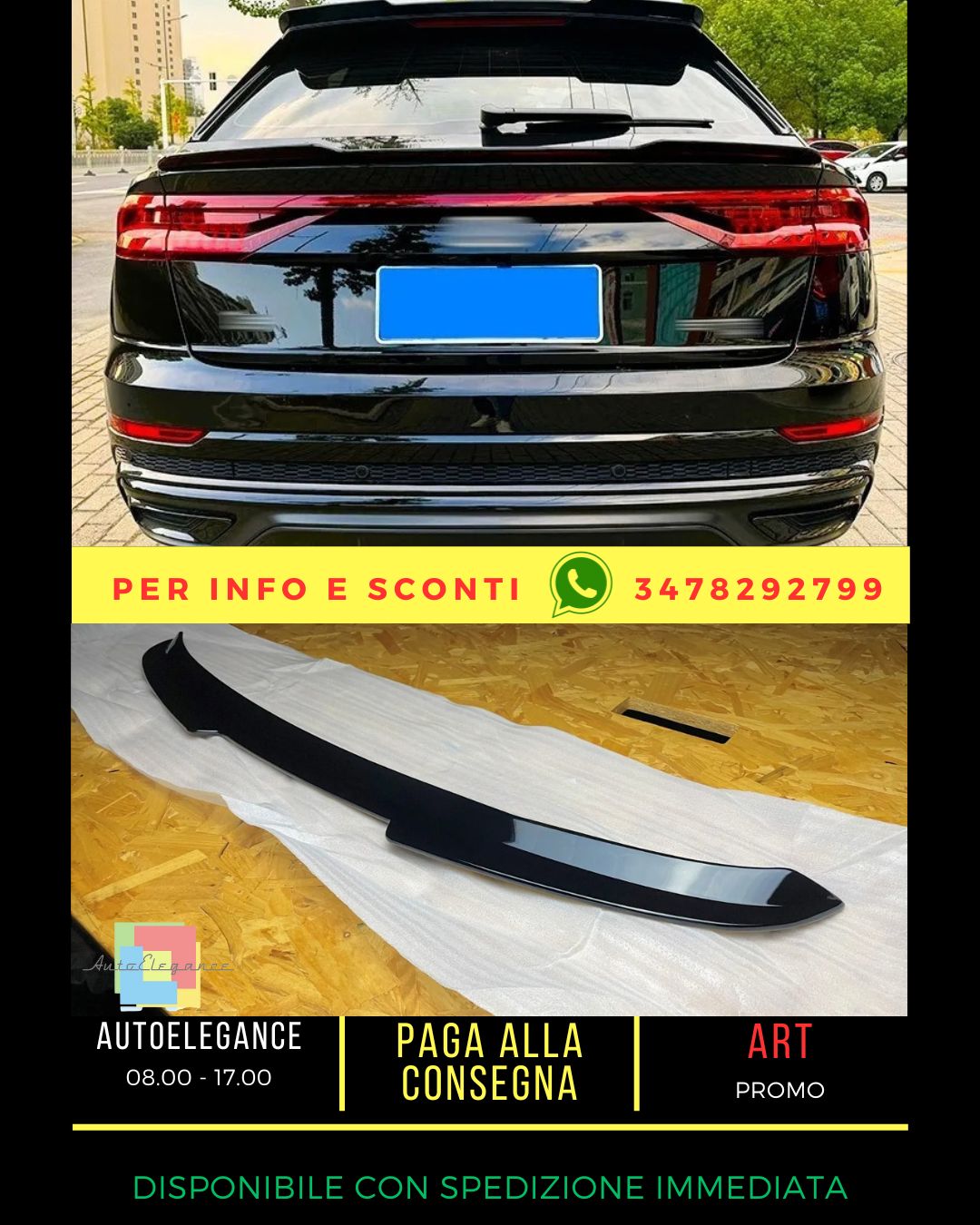 Pair Gloss Black Spoilers Suitable For Audi Q8 SQ8 2018+ promo 
