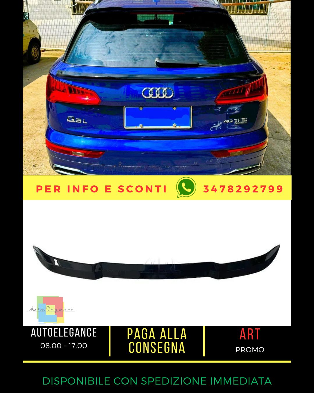 💙KIT Gloss Black Spoiler suitable for Audi Q5 S Line SQ5 💙