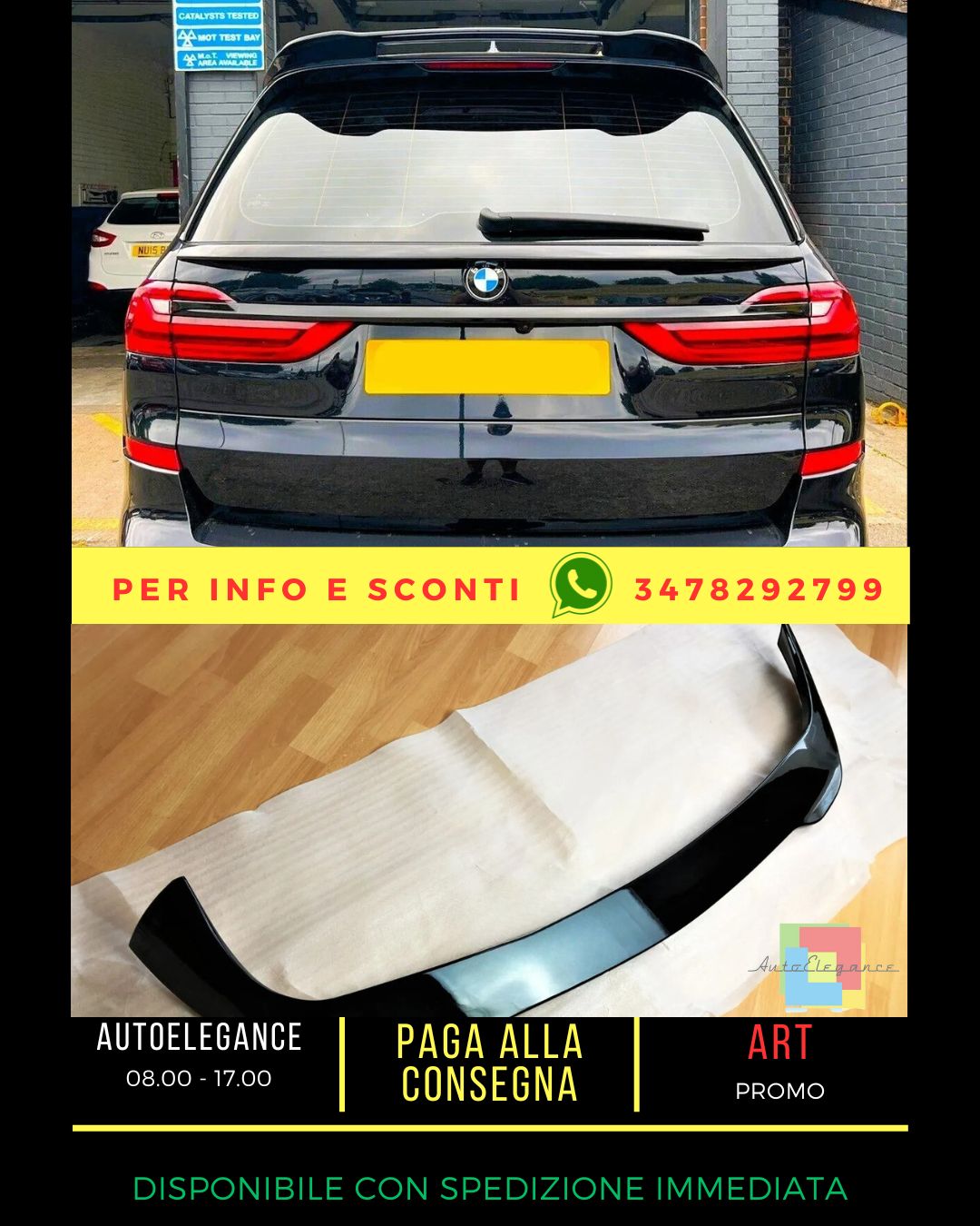 💯KIT Spiler Nero Lucido Adatto Per BMW X7 G07 M60 2018+💯