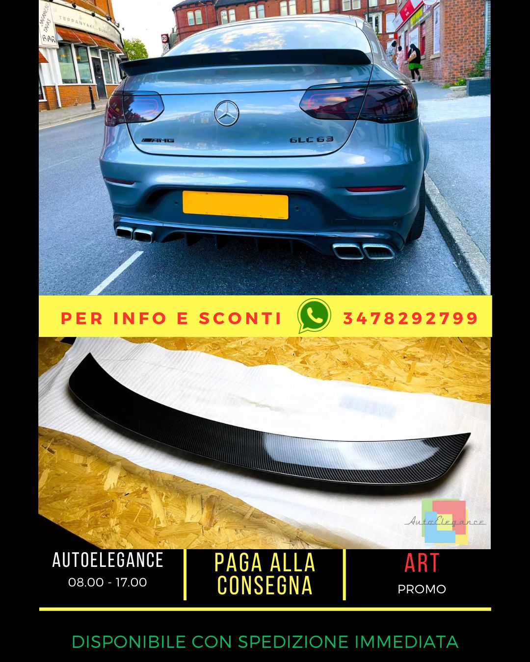 😎Carbon Fiber Spoiler Fit For Mercedes GLC Class Coupe C253😎
