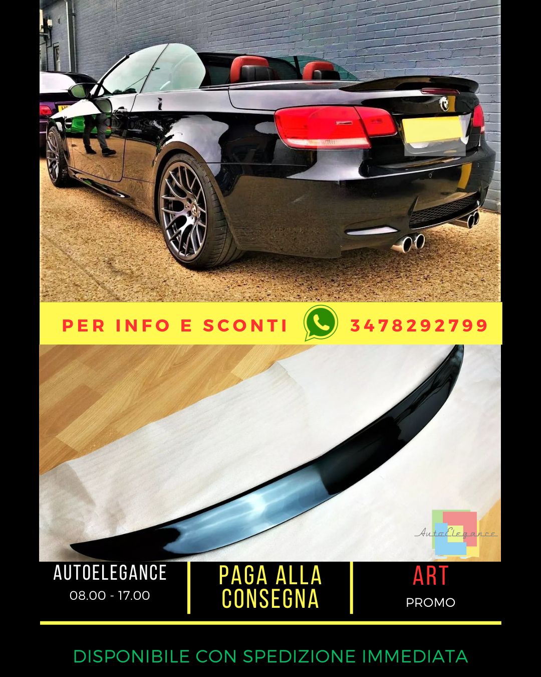 ✨Glossy Black Rear Spoiler Kit suitable for BMW 3 Series Cabrio M3 E93✨