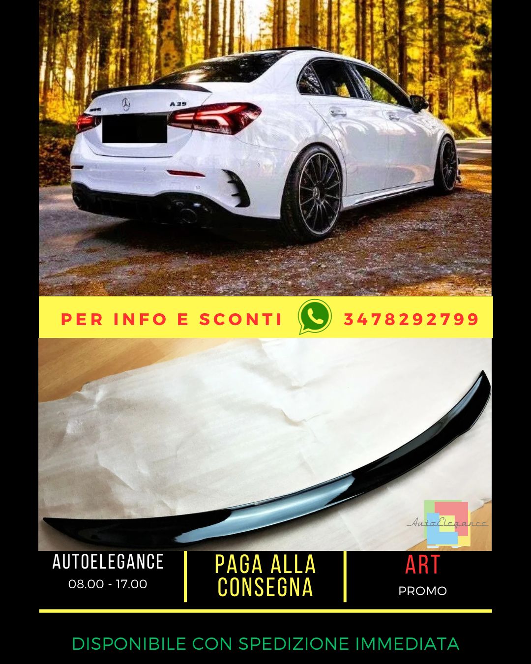 🤩Glossy black spoiler suitable for Mercedes A-Class Sedan V177 AMG🤩