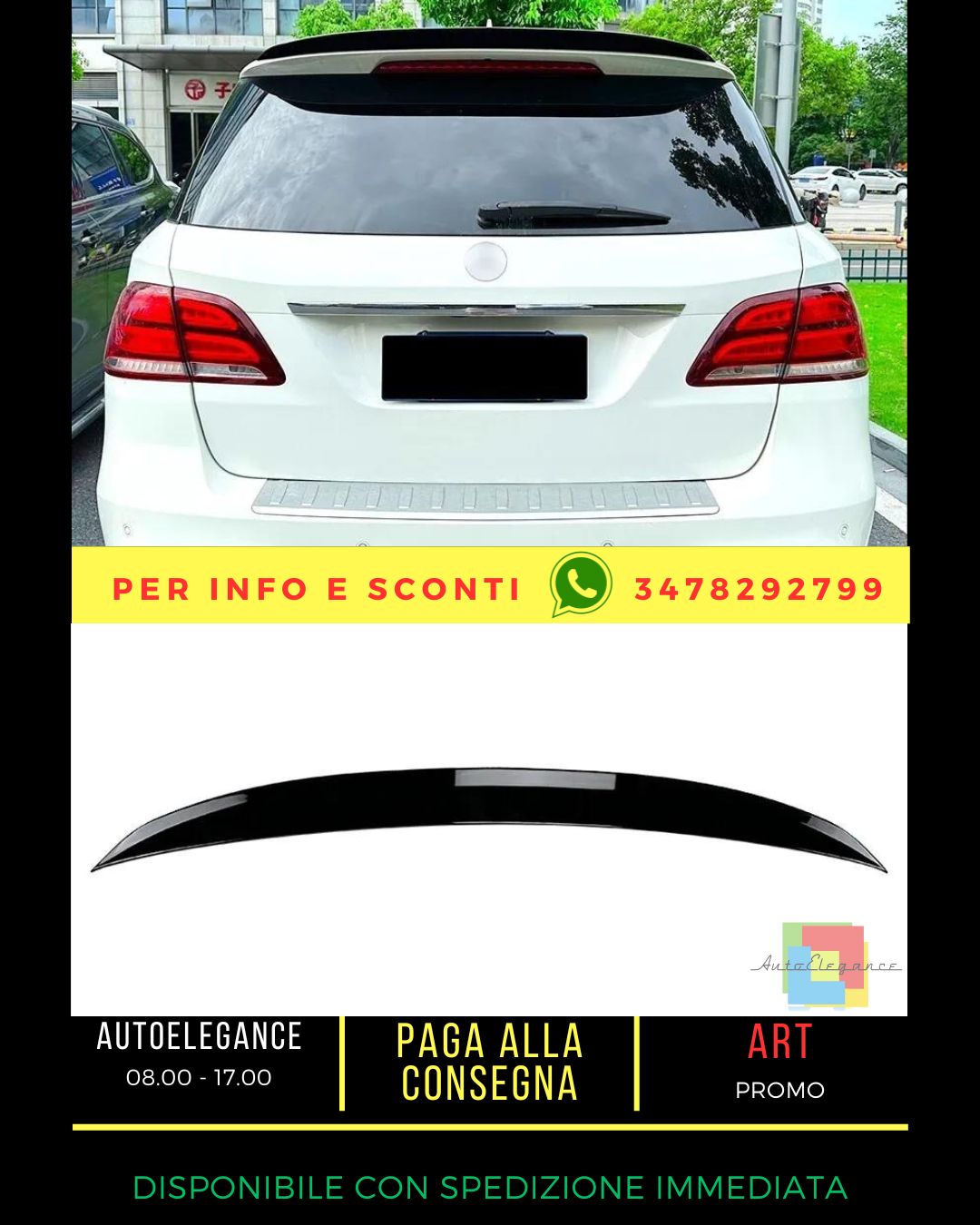 🤍Kit spoiler posteriore  nero lucido adatto per Mercedes GLE Class W166🤍