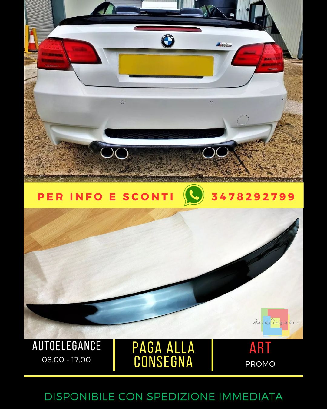 😎Carbon Fiber Spoiler Kit Fit For BMW 3 Series Cabrio M3 E93😎