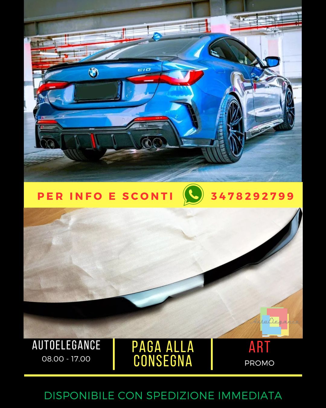 Gloss Black Spoiler Suitable For BMW 4 Series Coupe G22 G82 M4 Style Lip Wing 2020+