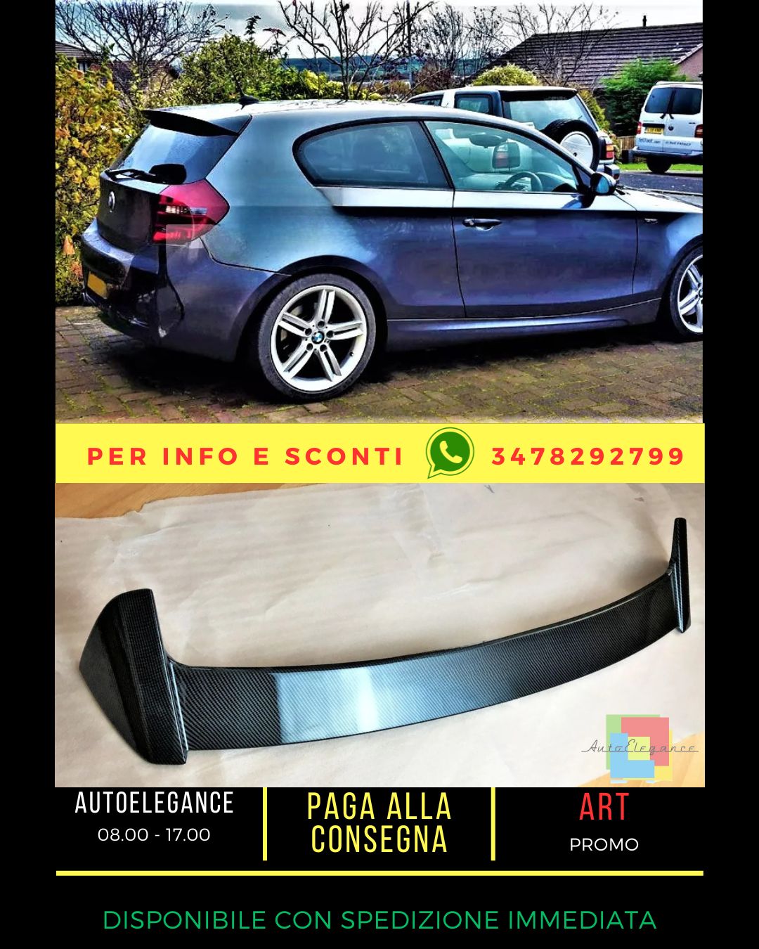 ❤️Carbon Fiber Spoiler Fit ForBMW 1 Series E81 E87 M Sport 04-13❤️ 